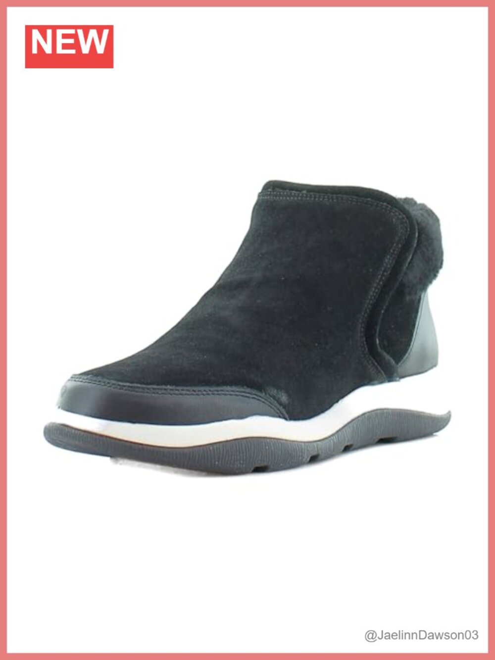 Vionic Norwood Orthotic Zip Ankle Boot Suede Leather Faux-Fur Trim